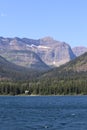 View from Goat Haunt Ranger station Glacier National Park 3 Royalty Free Stock Photo