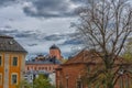 View of Uppsala old town with the castle. Landmark photo.