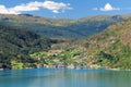 View From Urnes To The Lustrafjord And The Village Solvorn Royalty Free Stock Photo