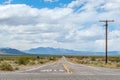 View from US Route 66 in Mojave Desert, CA Royalty Free Stock Photo