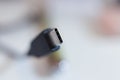 View of USB C type connector with shallow depth of field Royalty Free Stock Photo