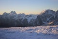 The view of Ushba mount from Elbrus mount