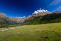 View at Ushba mountain in Upper Svaneti, Caucasus, Georgia