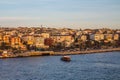 View of the Uzcudar district and the Bosphorus at sunset. Istanbul. Turkey