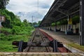 View of vacant railway station, West Bengal, India