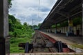 View of vacant railway station, West Bengal, India