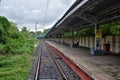 View of vacant railway station, West Bengal, India
