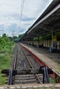 View of vacant railway station, West Bengal, India