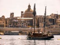 The view of Vacilica of Our Lady of Mount Carmel as seen from Sliema, Malta