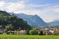 View on Vaduz castle and old town, Lichtenstein Royalty Free Stock Photo
