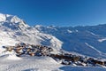 View of the Val Thorens ski resort of Three Valleys, France Royalty Free Stock Photo