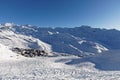 View of the Val Thorens ski resort of Three Valleys, France Royalty Free Stock Photo