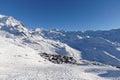 View of the Val Thorens ski resort of Three Valleys, France Royalty Free Stock Photo