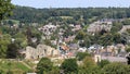 View of Valkenburg and the ruins of the hilltop castle in Limburg, Netherlands Royalty Free Stock Photo