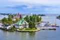 View at Valkosaari island in Helsinki Archipelago. Luoto island is at background