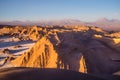 View from Valle de la Muerte Death Valley on the volcanoes Lic Royalty Free Stock Photo