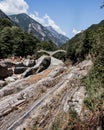 View in Valle Verzasca, famous Swiss Location with double arch s