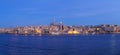 View with Valleta city in Malta at blue hour Royalty Free Stock Photo