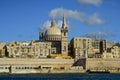 Valletta, the capital of Malta, across the Marsamxett Harbour