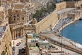 View of Valletta Malta city landscape like a mosaic with tiny cars and houses as details