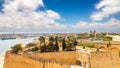 View of Valletta town with ancient walls.