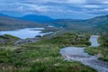 A view of the valley below the old man of Storr from the new easy path leading up the mountain