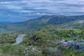 A view of the valley below the old man of Storr from the new easy path leading up the mountain