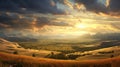 view valley cloud sunny landscape Royalty Free Stock Photo