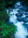 View of the valley in Montezuma, Colombia, beautiful world,scenic view on river with floating water and with rainforest vegetation