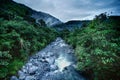 View of the valley in Montezuma, Colombia, beautiful world,scenic view on river with floating water and with rainforest vegetation