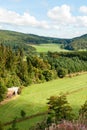 View of a valley between the mountains Bromberg and Winterkopf Royalty Free Stock Photo