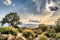 View on valley of roquebrune sure agens, cote d`azur, france Royalty Free Stock Photo