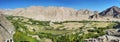 View of the valley and terraced fields from Chemrey Monastery, Ladakh, India Royalty Free Stock Photo