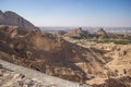 View of the valley from the top of jabel hafeet mountain in Al Ain, united arab emirates.