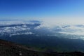 View into the valley from the top of Mount Fuji, Japan Royalty Free Stock Photo