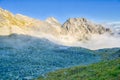 View of valley under Rysy peak during autumn in High Tatras mountains