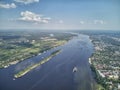 View on the valley of Volga river from the hill Royalty Free Stock Photo