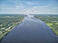 View on the valley of Volga river from the hill Royalty Free Stock Photo