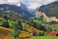 View of the valley by Wengen. Royalty Free Stock Photo