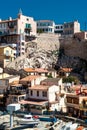 View of Vallon des Auffes, picturesque old-fashioned little fish Royalty Free Stock Photo