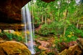 View of Van Hook Falls from Behind Falls Royalty Free Stock Photo
