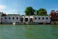 View from vaporetto on the Grand Canal and the Peggy Guggenheim Collection. Royalty Free Stock Photo