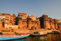 View of Varanasi and Ganges river in early morning Royalty Free Stock Photo