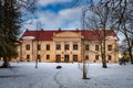 View of the Varme primary school through the park. Royalty Free Stock Photo