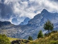 View of Varrone and Trona Peak in the italian alps Royalty Free Stock Photo