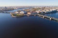 View of Vasilyevsky Island, sunny October day. Saint-Petersburg, Russia