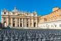 View on Vatican city Saint Peter cathedral church on square or piazza San Pietro in Rome Royalty Free Stock Photo