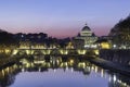 View of the Vatican City from Umberto I bridge along the Tiber River in Rome city center, Lazio, Italy Royalty Free Stock Photo