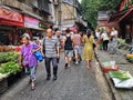 A view of vegetable market in wuhan city