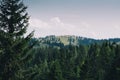 View of Velika Planina or Big Pasture Plateau, Slovenia. Royalty Free Stock Photo